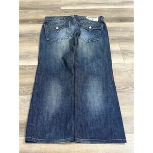 True Religion Embroidered Logo Straight Leg Baggy Jeans Pants Y2K - Men’s 38x30